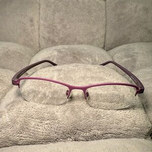 Charriol Plum and Magenta Semi-Rimless Glasses